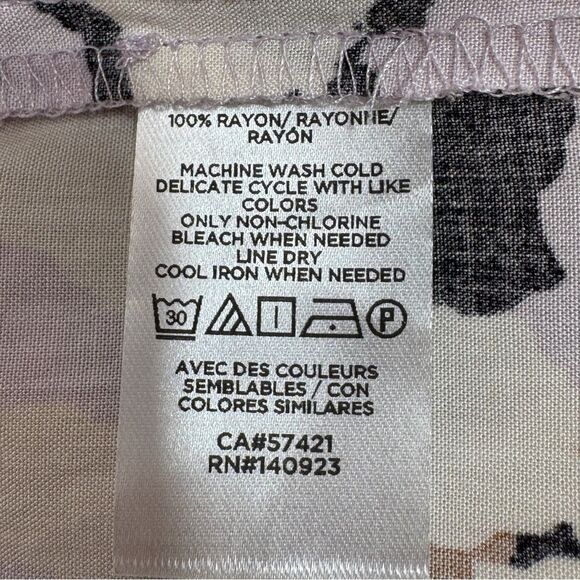 Loft Animal Print V Neck Pullover Tunic Blouse Shirt Lavender Multi Small - Picture 10 of 12